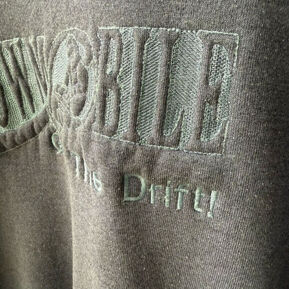 Vintage Jerzees Russell Blue Heather Embroidered Snowmobile Sweatshirt 2X - Picture 4 of 7